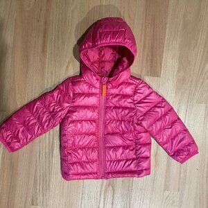 Primary Kids Down Puffer Jacket 18-24 mos Pink Magenta. EUC